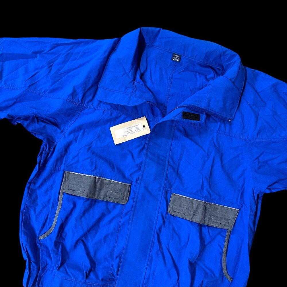 Vintage Windbreaker Jacket XL Lands End USA Royal Blue Unisex Nylon 1980s Retro